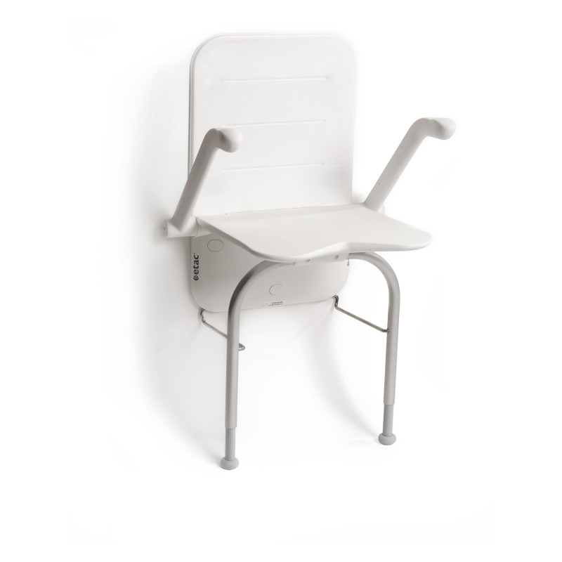 White shower seat