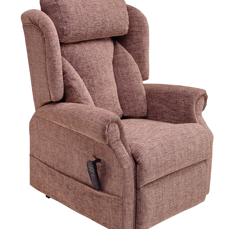 Brown reclining chair with white background