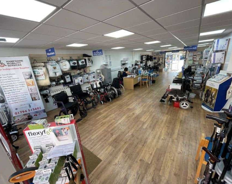 Inside Hampshire Mobility Services shop
