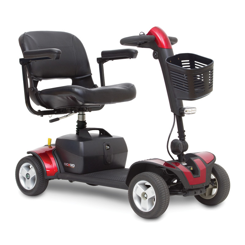 Black and red mobility scooter